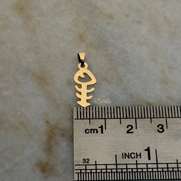 تصویر دوم آویز تیغ ماهی طلا لیزری